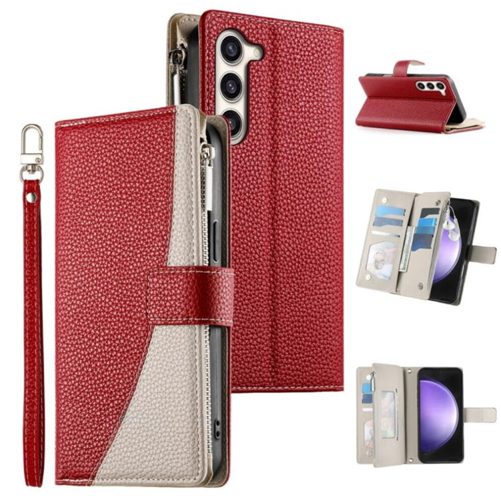 Samsung Galaxy S23+ 5G Pu Leather Flip Wallet Case Red 9170372597789