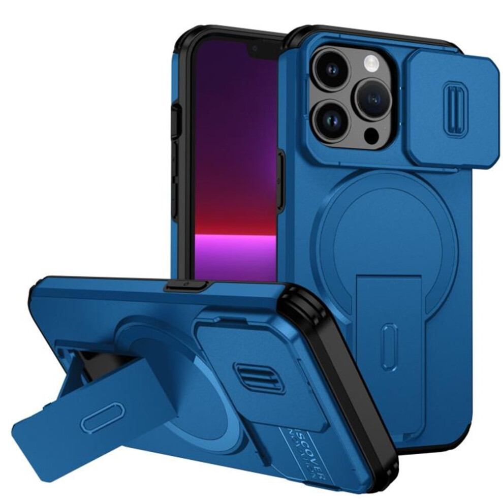 Iphone 13 Pro 6.1" Case: Magsafe, Invisible Fold Stand, Sliding Camera Cover, Shockproof & Dropproof, Â Compatible With Iphone 13 Pro Blue 9193271873440