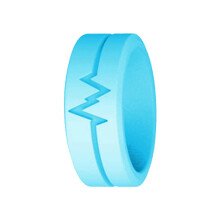 Luminous Silicone Ring for Women, Heartbeat ECG Design, Glow-in-Dark Wedding Band, Couples Outdoor Survival Light Jewelry, Compatible with Daily Wear