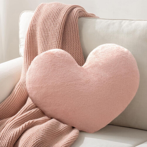Cuscino a forma di cuore rosa, giocattolo a tema amore, 1 pezzo