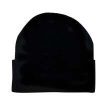 Beanie Cniotáilte Dath Soladach Dubh Aicrileach Unisex1
