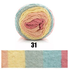2 Pack 100g Rainbow Cotton Yarn Segment Dyeing 5 Strands of Milk Cotton Line DIY Knitting Crochet Sweater Scarf Blanket Cake Yarn