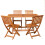Samuel Alexander Outdoor 4 Person Folding Rectangular Wooden Garden Dining Table Chairs Set 8