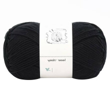 Hand-Knitted Yarn #2 Black, 1Pc=100G Hand Woven Cotton Yarn Soft Crochet Yarn for Hand Knitting Warm Sweater Sofa Cushion Scarf Diy