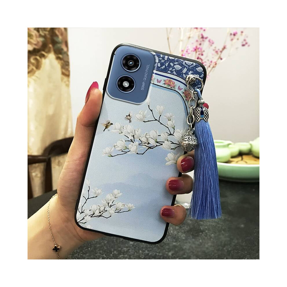Moto G Play 2024/4G/5G Phone Case – Chinese Style Dirt-Resistant Bell Silicone & Tpu Cover, Waterproof, Shockproof, Anti-Dust, Soft With Tassel 9130661969581