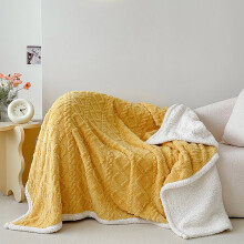 5x6.6ft Baby Warm Sherpa Fleece Blanket, Reversible Microfiber Coral Velvet Throw, Soft Lightweight Plush Couch Blanket for Winter, Yellow