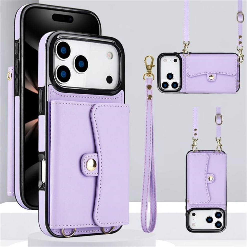 Rfid-Blocking Flip Wallet Case For Iphone 17 Pro Purple 9165521194520