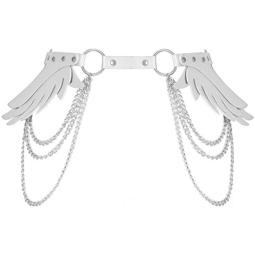 Ζώνη μέσης από δέρμα πανκ με αγκράφα Y2K Angel Rivet PU Body Chain