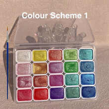 Clearance! Forestry Paint - Forestry Shifting Watercolor Painting Set, 20 Colors Glitter Paint Metallic Kit (Colour Scheme 1)