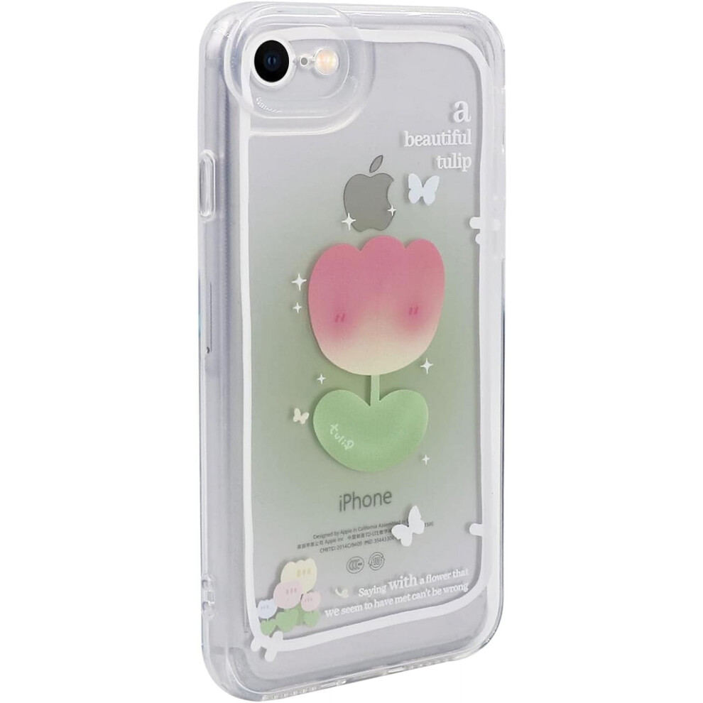Cute Tulip Tpu Case For Iphone Se 2022/2020, Iphone 7/8 Â Camera Protection, Compatible With Iphone Se 2022 Green 9130661969475