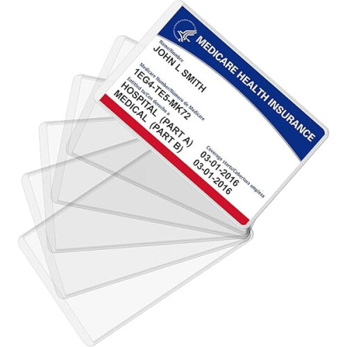 Ασφαλής αποθήκευση για κάρτες Medicare, αδιάβροχα μανίκια PVC πάχους 12 χιλιοστών για