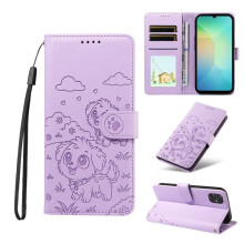 Lila Leder-Klapphülle für Samsung Galaxy A06 4G