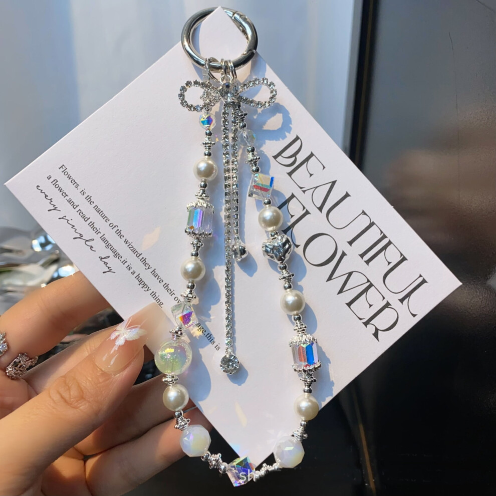 Crystal Cell Phone Wrist Strap Phone Charm Beaded Phone Lanyard Hands-Free Wristlet Bracelet Wrist Grip Strap For Women 9152228571198