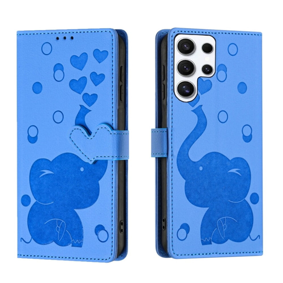 Pu Leather Flip Wallet Case For Samsung Galaxy S23 Blue 9180435625588