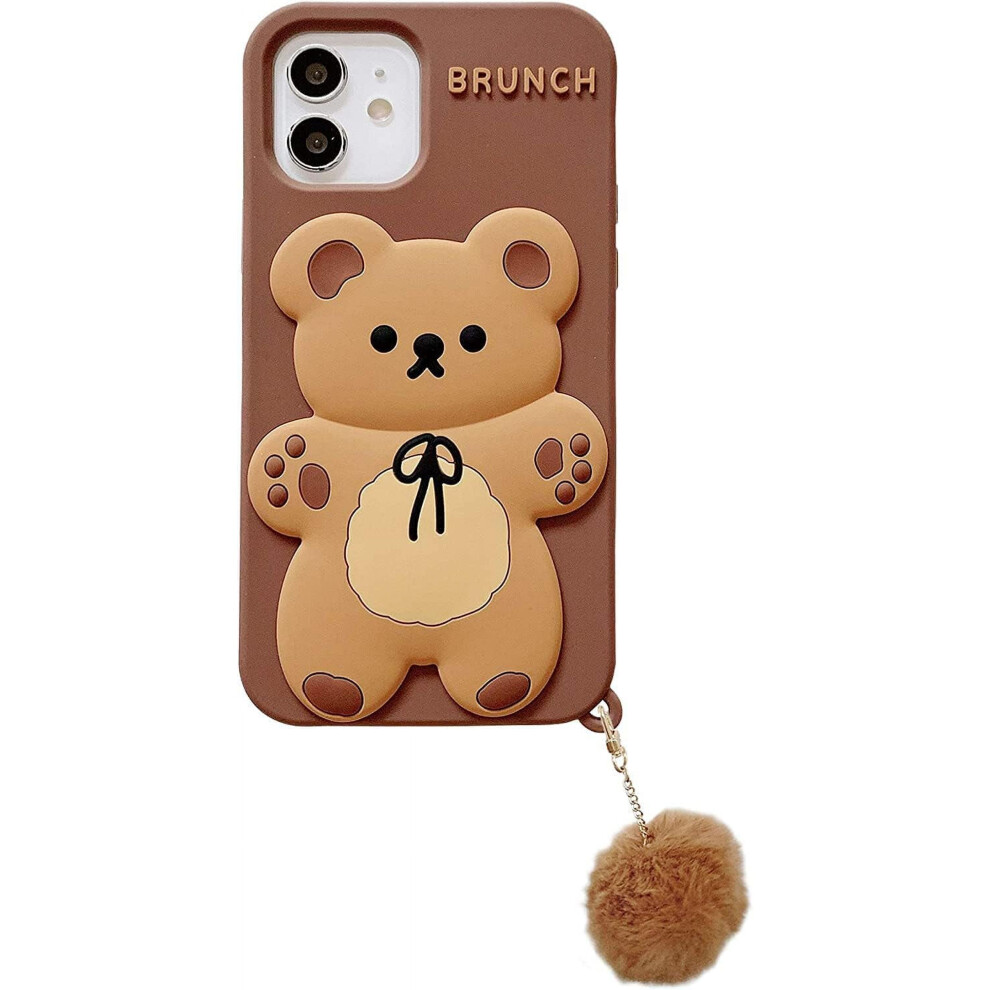 Cute Teddy Bear Cartoon Phone Case With Keychain For Iphone 13 Â Soft Silicone, Shockproof, Bumper Cover Â Compatible With Iphone 9165521684847