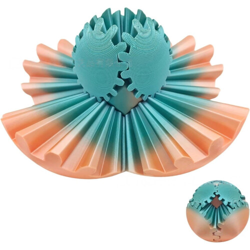 1PC GREEN ORANGER 8CM 3D Printed Gear Ball Rotating Cube Fingertip