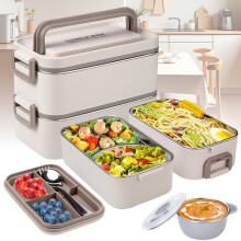 Marmita Bento para Adultos em Aço Inoxidável 304, Material de Qualidade Alimentar, com Vedação à Prova de Vazamentos, Empilhável e Segura para