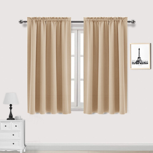 Blackout Curtains Beige 2 Panels 42x72 Inch