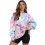 Damen-Sweatshirt mit Kirschblütenmuster, Rundhalsausschnitt, Oversize, lang 1