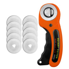 Forgóvágó csere pengékkel, 45 mm-es körkéses precíziós vágóeszköz biztonsági zárral, ergonomikus, puha fogantyú foltvarráshoz