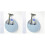 2Pcs Wall-Mounted Semi-Circle Toothbrush and Razor Holder Light Blue 1