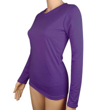 Weiches, dehnbares Langarmshirt für Damen, UV-Schutz, atmungsaktives Material, feuchtigkeitsableitend, leichtes T-Shirt mit Rundhalsausschnitt.