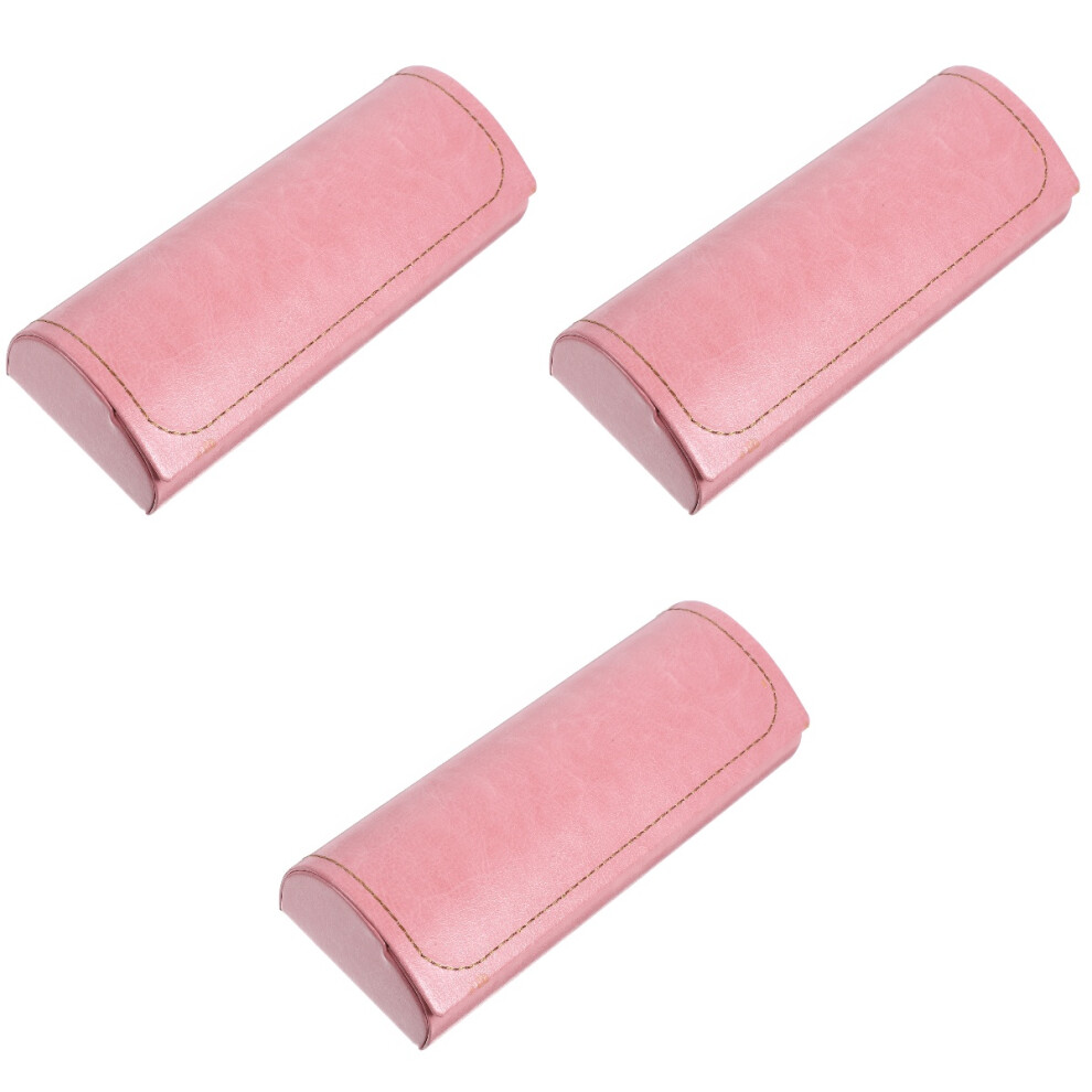 Pink 3Pcs Eyewear Protector Compact Sunglasses Storage Case