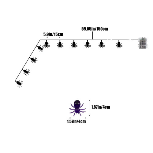 Edderkoplyskæder 20LED til indendørs udendørs Halloween 2