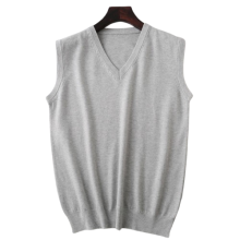 Knitted Pullover Vest for Men, V-Neck Sleeveless Sweater with Ribbed Hem, Slim Fit Casual Wear for All Seasons, Premium Material Soft Breathable