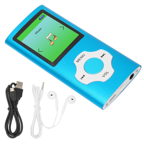 Reprodutor de música MP3 fino com tela LCD de 1,8 polegadas, qualidade de som sem perdas, interface fácil de usar, suporta expansão de 64 GB e