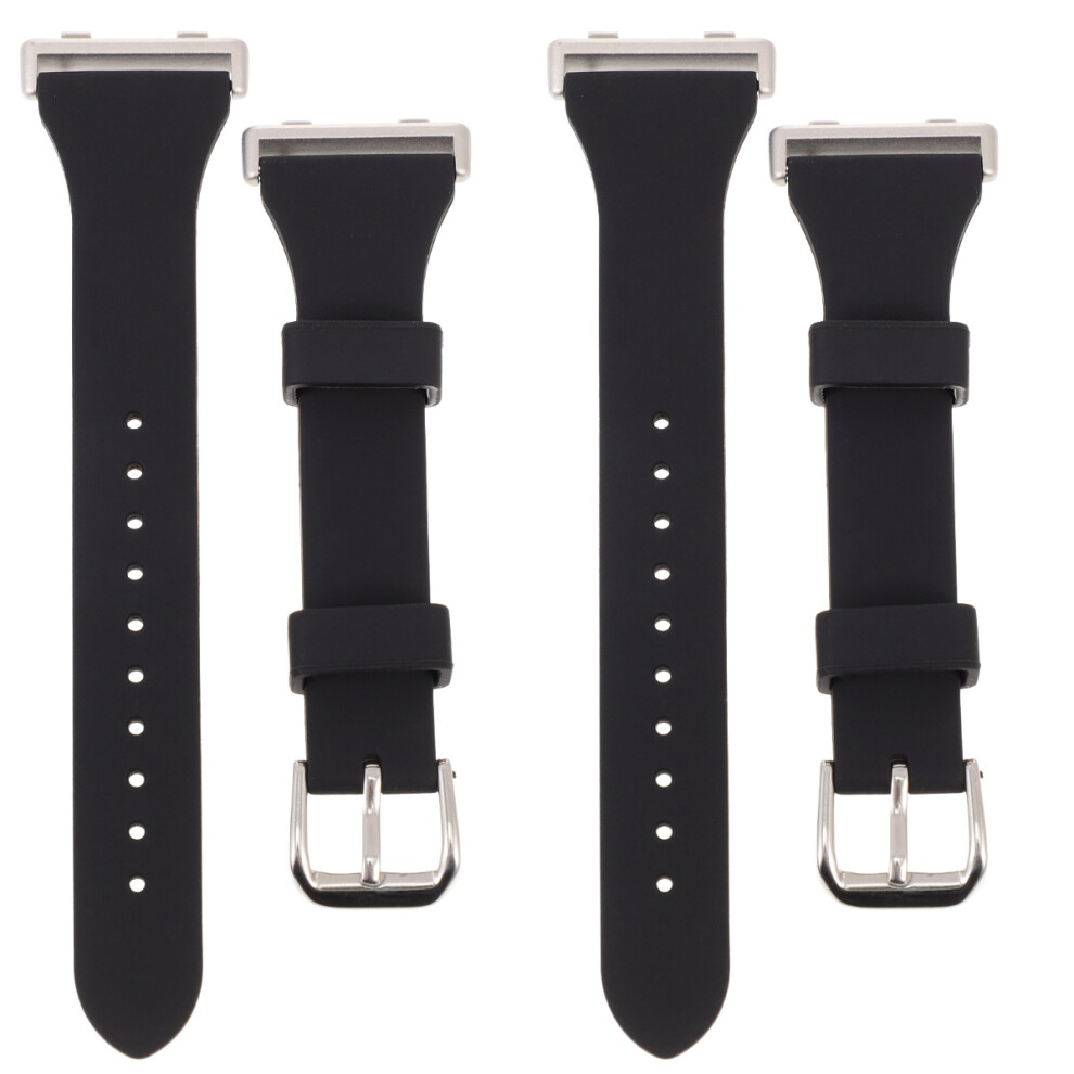 2Pcs Silicone Watch Bands Soft Durable Replaceable Watch Straps Black 3711318813769