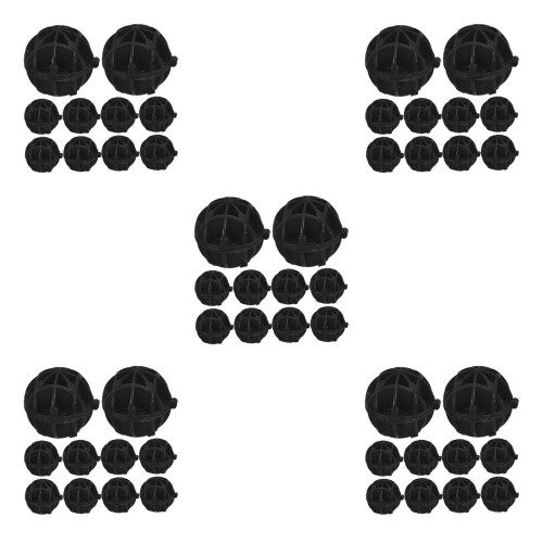 200Pcs Durable Black ABS Round Filter Balls for Fish Tank Purification