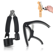Enrolador de cordas para guitarra, ferramenta premium para capo com extrator de pino de ponte, conjunto de acessórios multifuncionais 3 em 1 para