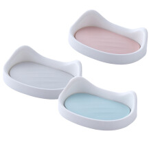 3Pcs Assorted Color Cat Soap Box PP Material Hanging Soap Holder