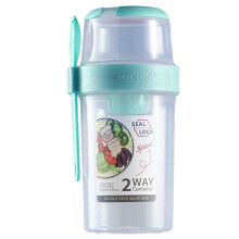 Copos portáteis para salada de frutas e vegetais com colher inclusa, copo para salada fresca com tampa hermética, copo agitador de salada para