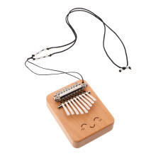 Khaki 9-Key Mini Wooden Kalimba Thumb Piano for Beginners