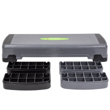 Aerobic-Step-Plattform, höhenverstellbar, Grau-Schwarz