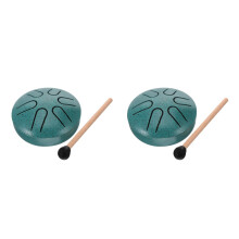 2Sets Kreative Grün Zungentrommel Hand Percussion Instrument Aus