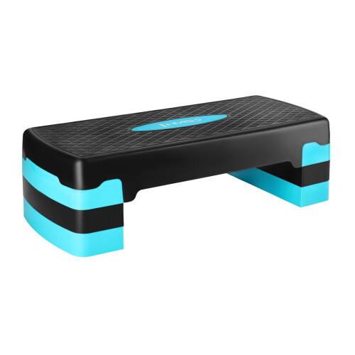 Piattaforma per step aerobico, nero-menta, altezza regolabile