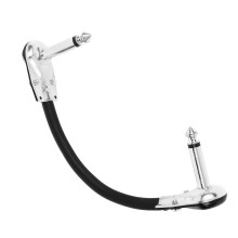 15 cm Gitarren-Pedal-Patch-Kabel PVC gegen Windgeräusche Flachkopf Silber Audiokabel
