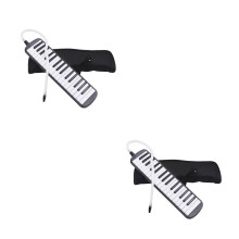 2Pcs 32 Key Pianica Melodica Musical Instruments Black with Carry Bag