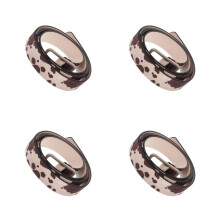 4Pcs Western Belts Women Cow Print PU Belt for Jeans and Casual Wear