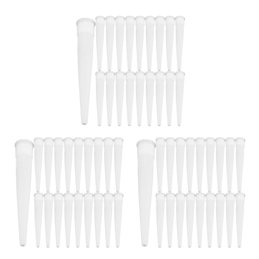 300Pcs Disposable White Caulking Tube Nozzle Sealant Applicator Tips 3711318812878