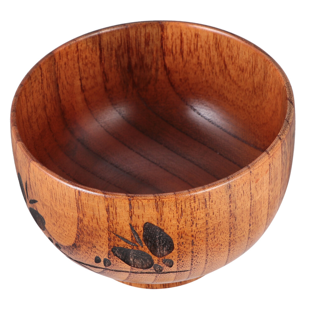 1Pc Coffee Wooden Bowl Baby Wood Soup Carved Food Container Tableware