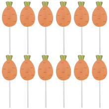 24Pcs Carrot-Themed Paper Cake Picks Orange Spring Cupcake Toppers