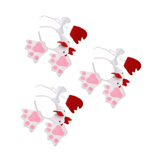 3Sets Tier-Cosplay Hühner-Haarband Mit , Bunt Und Bequem