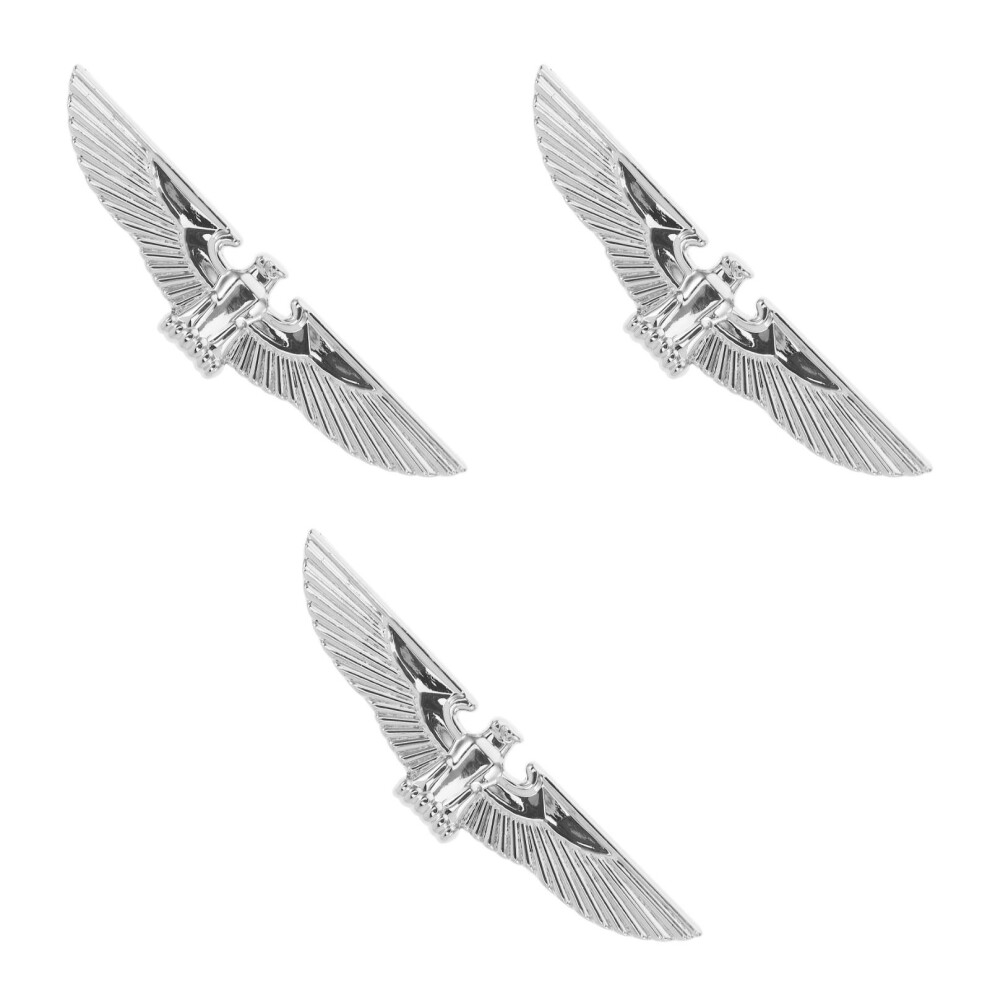 3Pcs Metal Eagle Car Decal For Suv Vehicle Exterior Silver 3711318825625