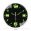 Noctilucent Wall Clock Black Plastic 12-inch Bedroom Decor 3