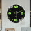 Noctilucent Wall Clock Black Plastic 12-inch Bedroom Decor 4