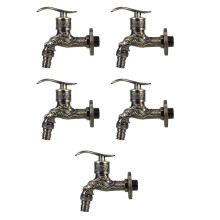 5Pcs Vintage Style Bathroom Faucet Zinc Alloy Dragon Design Wall Mount